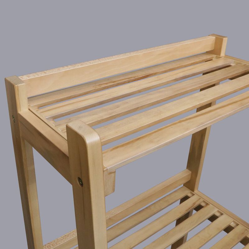 Woodhaven Slatted 3-Shelf Ladder Bookcase with Solid American Gum