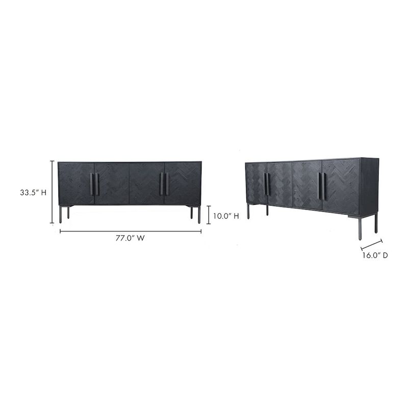 Moe's Home Collection Fishbone Sideboard Black