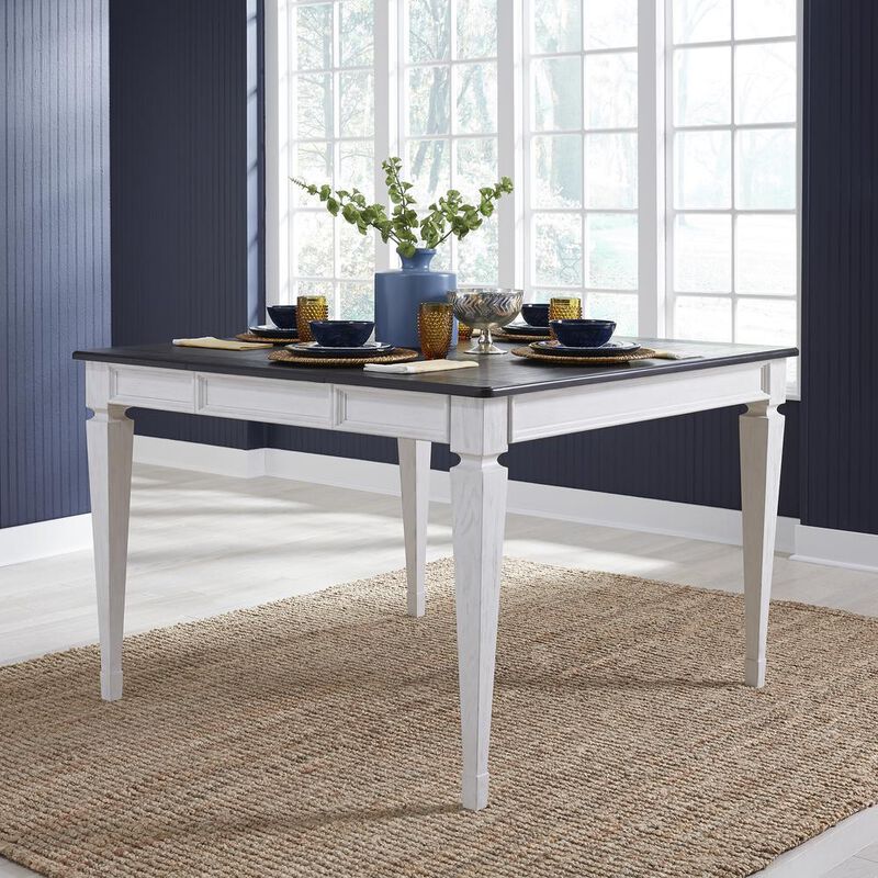 Liberty Furniture Allyson Park Counter Height Leg Table in Wirebrushed White w/ Charcoal Top image number 1