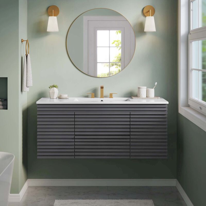 Render 48" Wall-Mount Bathroom Vanity image number 9