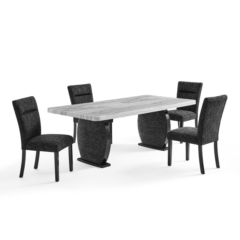 Black Modern Dining Chairs Set of 2 image number 5