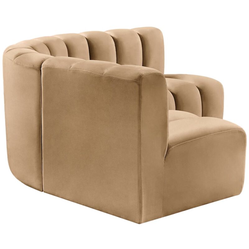 Meridian Furniture Arc Camel Velvet Modular Sofa