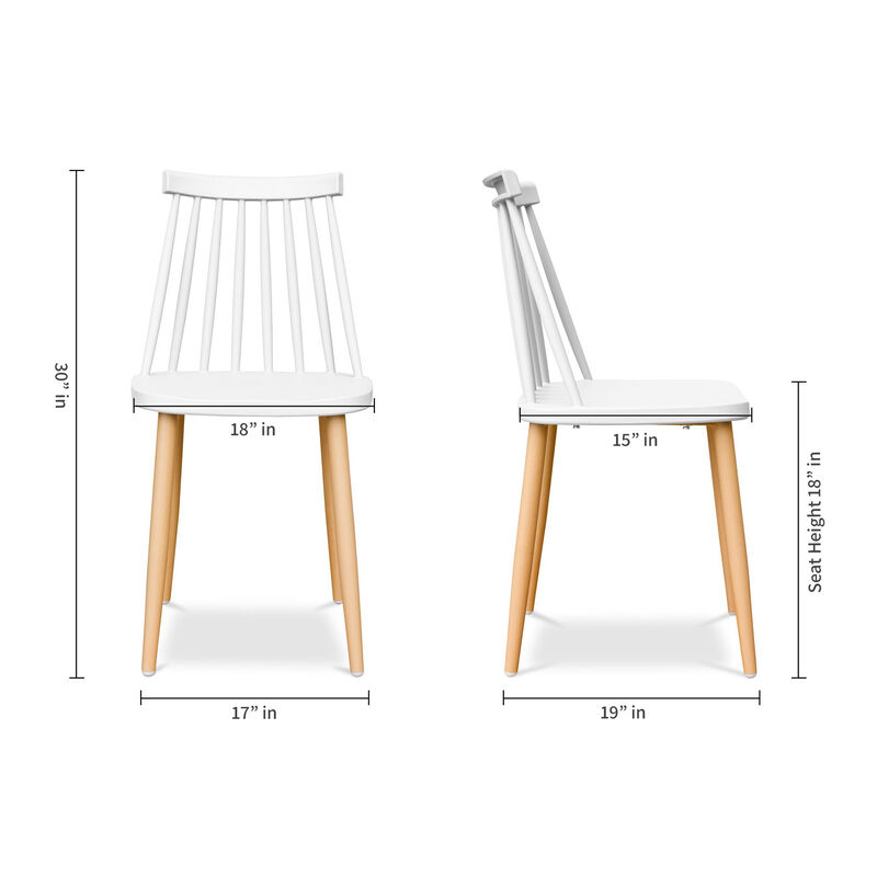 Windsor Back Dining Side Chair &ndash; Metal Base & Plastic Backrest