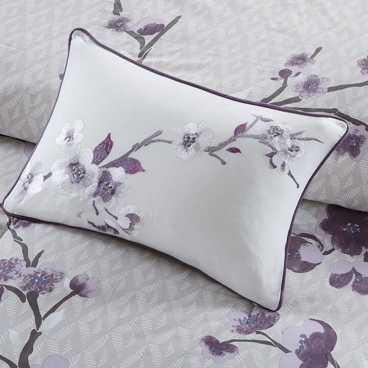 Belen Kox Purple Floral 8 Piece Comforter Set, Belen Kox