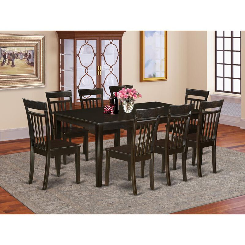 9  Pc  Dining  room  set-Dining  Table  with  Leaf  plus  8  Dining  Chairs.