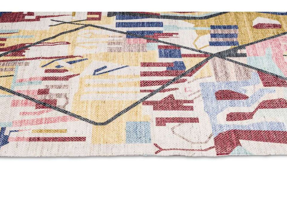 Izzie Red Yellow and Blue Abstract Tribal PET Runner Rug ***NO RETURNS***