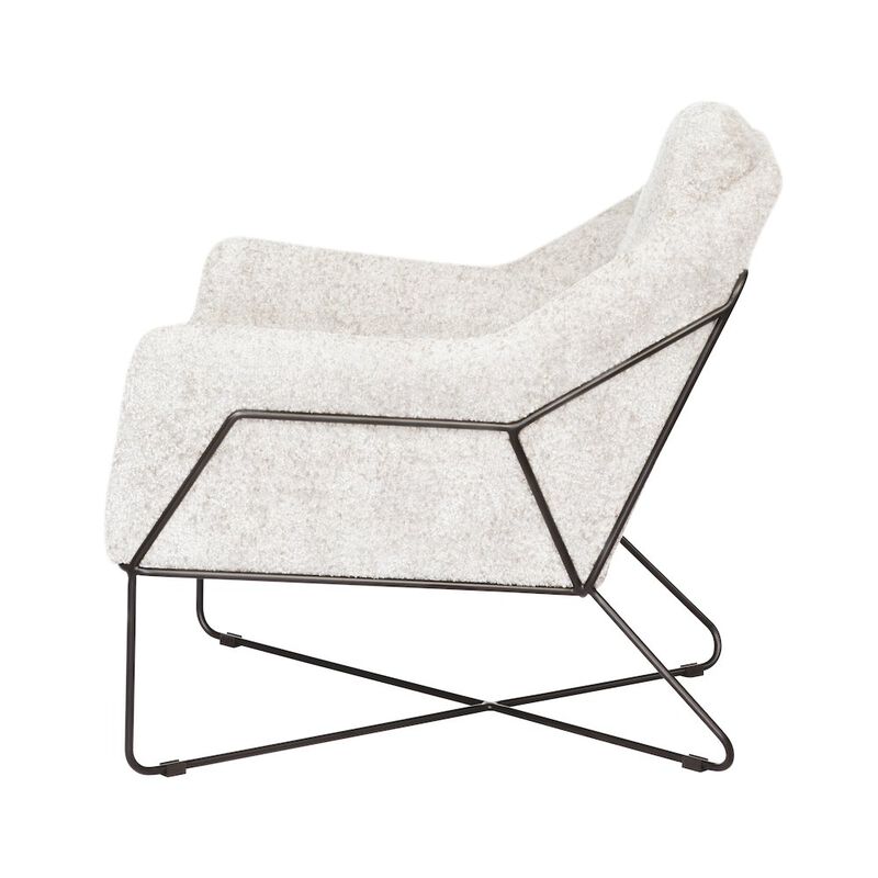 Emilia Lounge Chair in Ivory Boucle Fabric