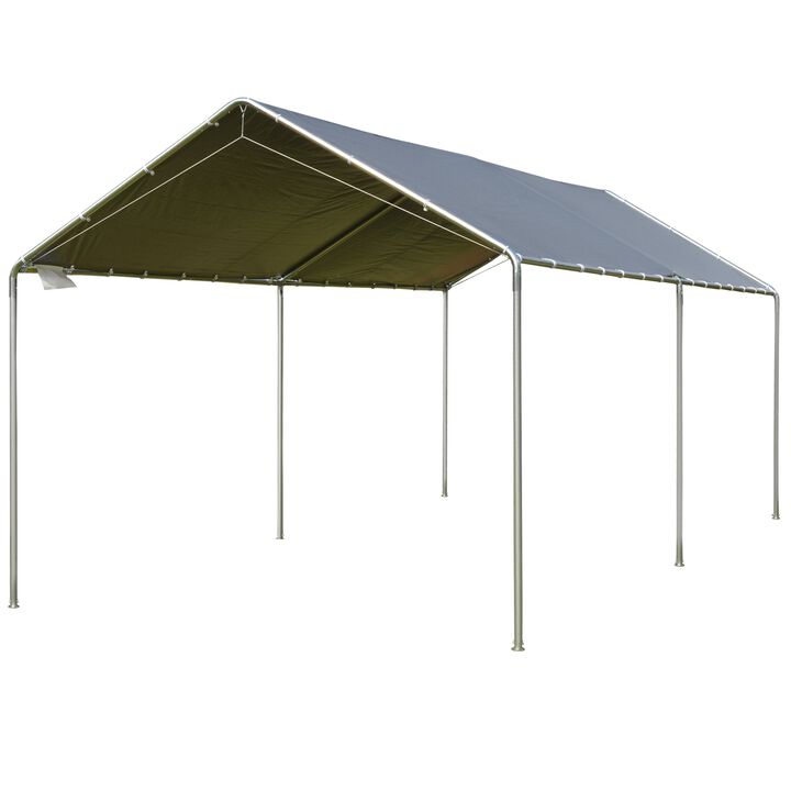 10' x 20' Heavy Duty Carport Garage Car Shelter Galvanized Steel Outdoor Open Canopy Tent