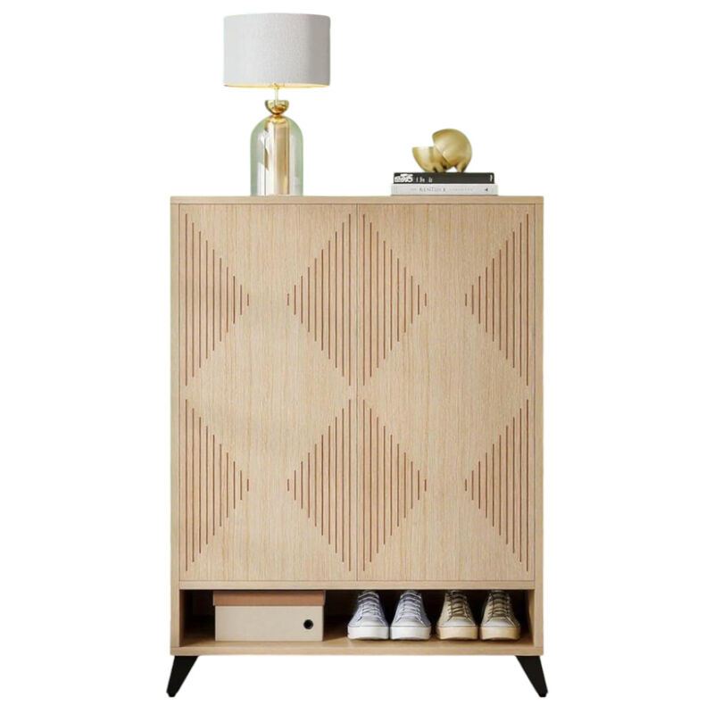 Entryway Natural Shoe Cabinet For Storage image number 0