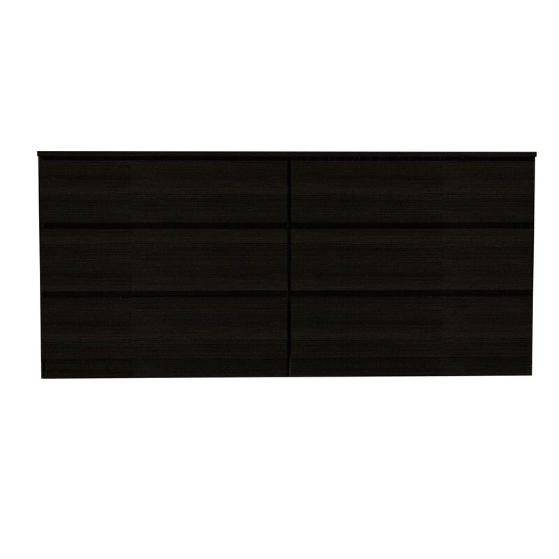 Asteria 6 Drawer Double Dresser, Metal Handles -Light Gray
