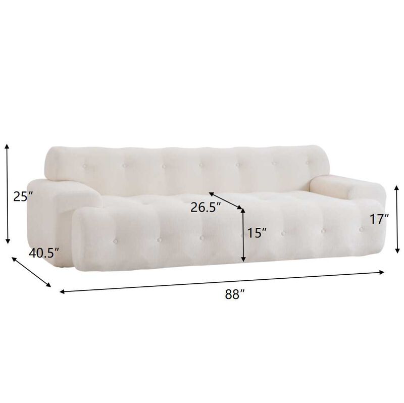 Christopher Knight Home Alderman 88'' Modern 3-Seater Upholstered Tufted Sofa