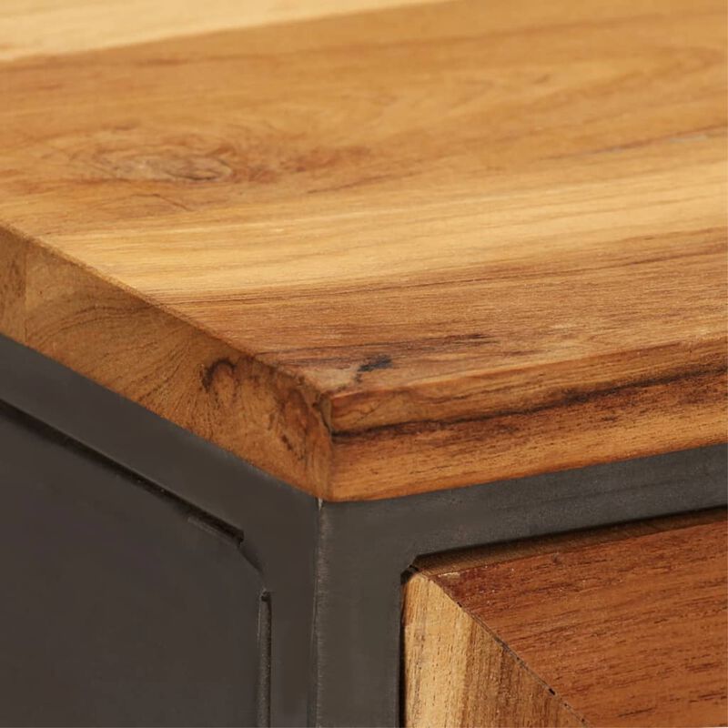 vidaXL Sideboard Recycled Teak and Steel 25.6"x11.8"x27.6"