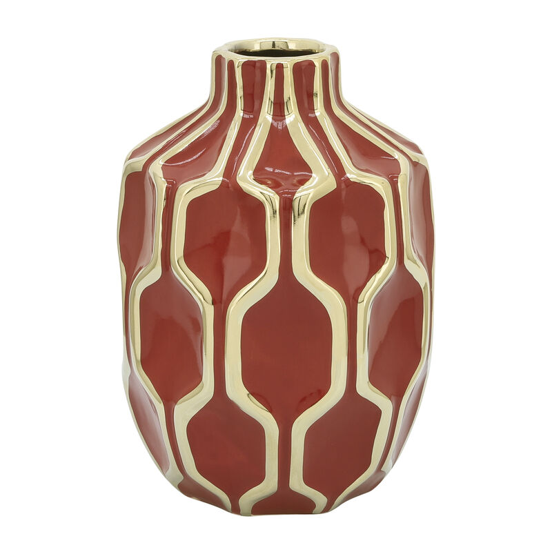 Cer Vase 8", Red/gold image number 0