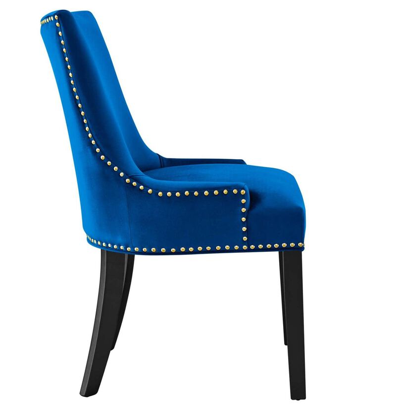 Modway Marquis 20.5" Velvet Dining Side Chairs in Navy/Black (Set of 2) image number 4