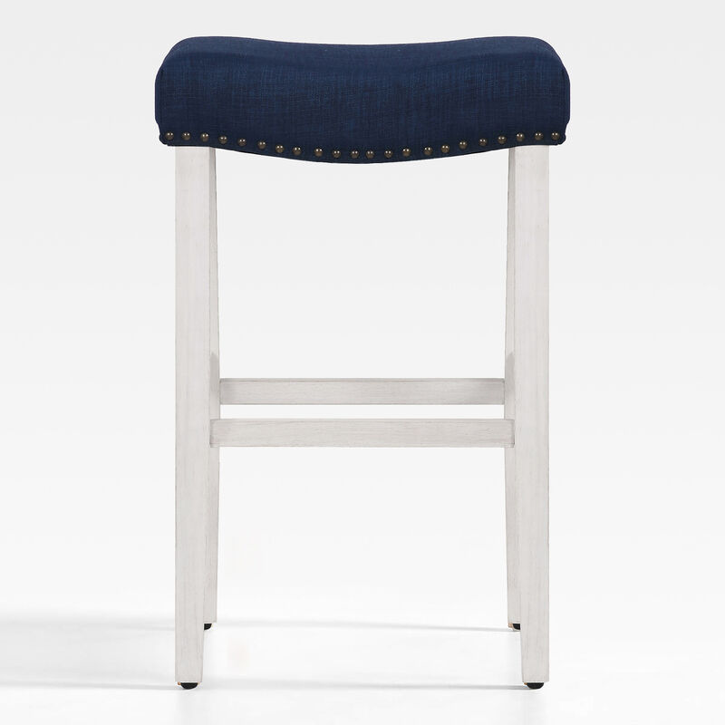WestinTrends 29" Upholstered Backless Saddle Seat Bar Stool