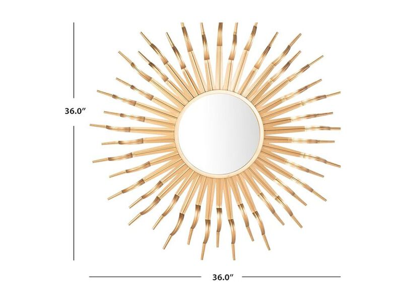 36" Gold Sunburst Wall Mirror &ndash; Handcrafted Accent for Modern Spaces