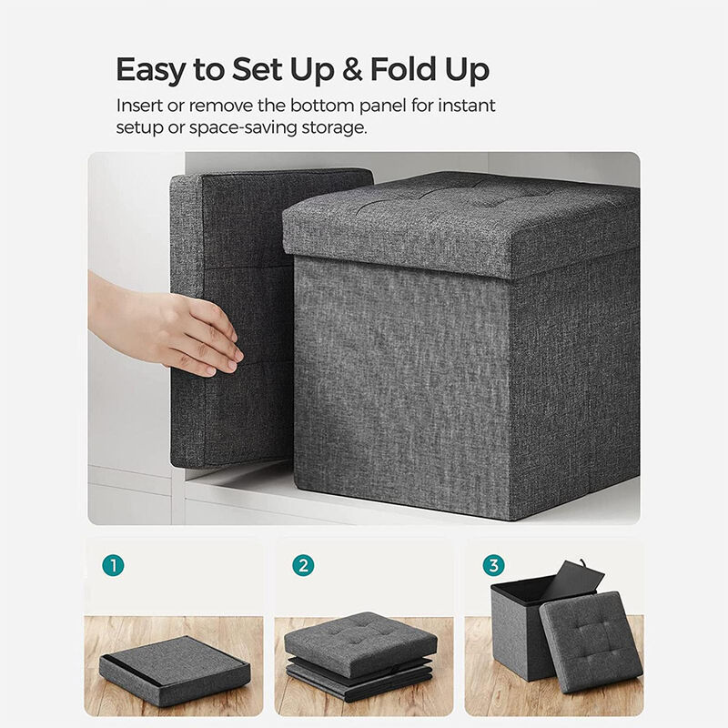 Folding Storage Ottoman Cube for Versatile Space-Saving Solutions