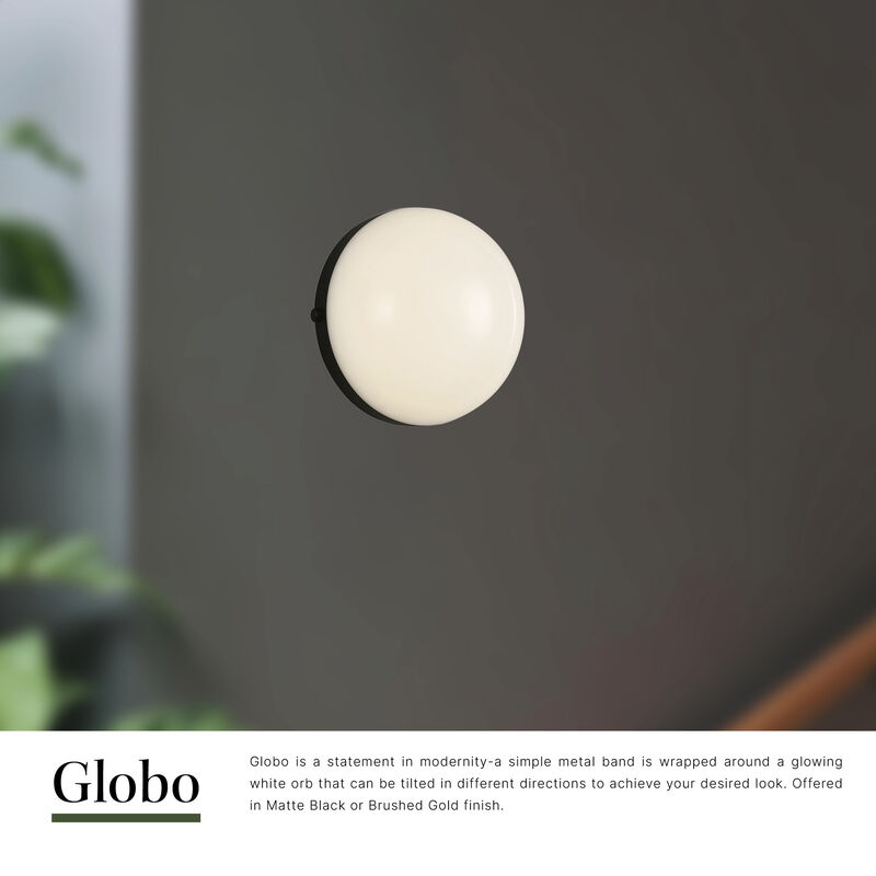 Globo 7-in Damp-Rated Dimmable LED Wall/Vanity Light image number 2