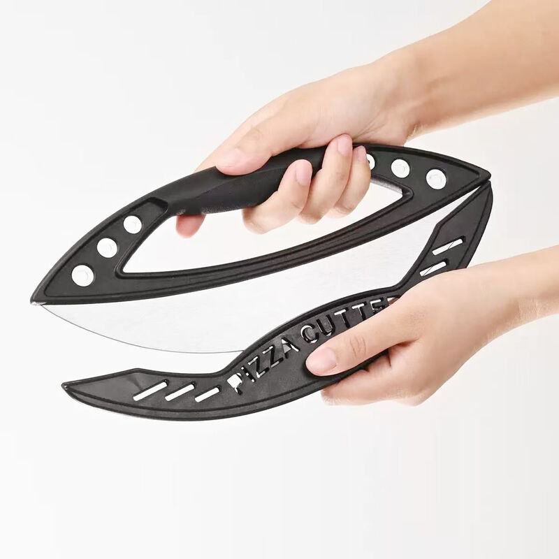 12" Stainless Steel Pizza Cutter Rocker Blade with Cover image number 4