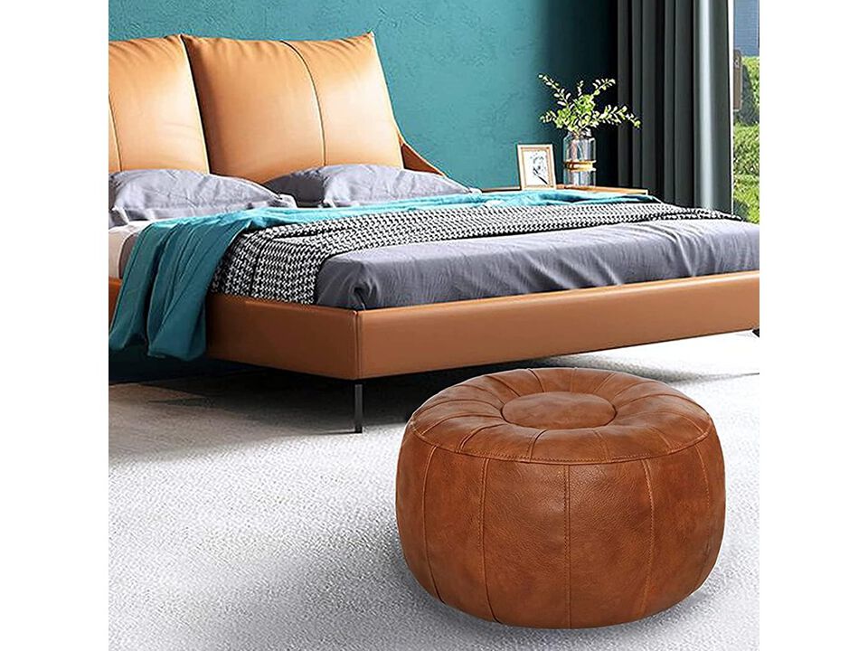 Ottoman Seat Faux Leather Large Storage Bean Bag