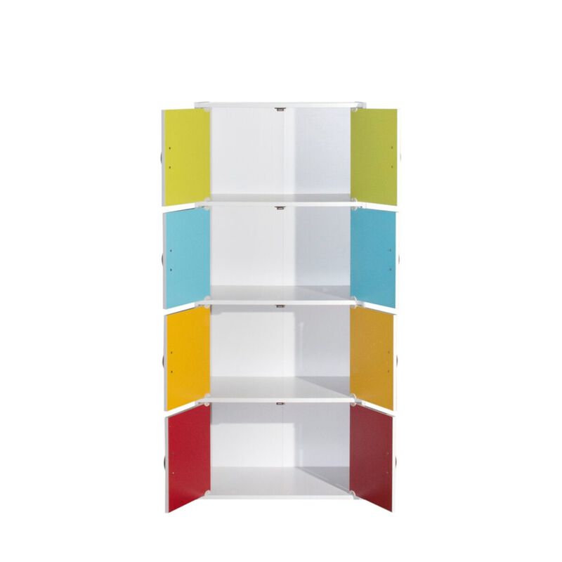 Hodedah Bookcase, 4 Shelf, Rainbow