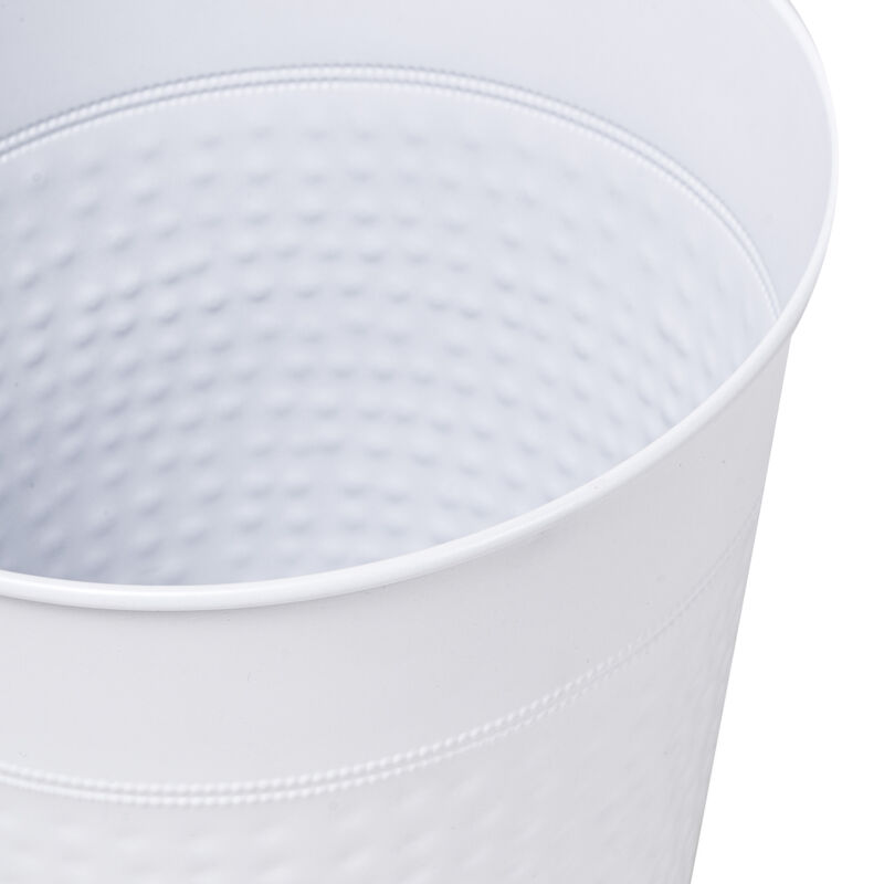 Riley Modern Classic Hammered Steel Accent 2-Gallon Wastebasket