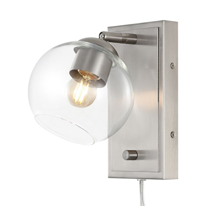 Hugo Minimalist Modern Plug In Or Hardwired Adjustable Iron LED Wall Sconce with Rotary Dimmer