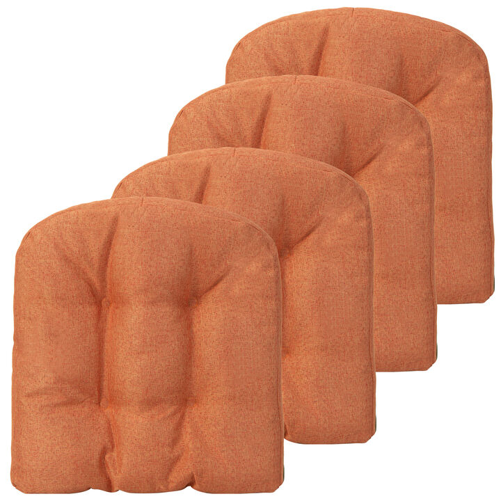 4 Pack U-Shaped Chair Pads with Polyester Cover