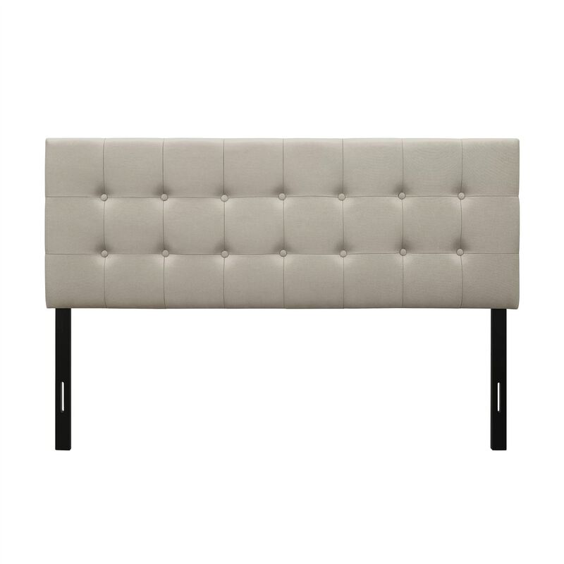Button-Tufted Upholstered Headboard in Fabric for Classic Bedroom Style