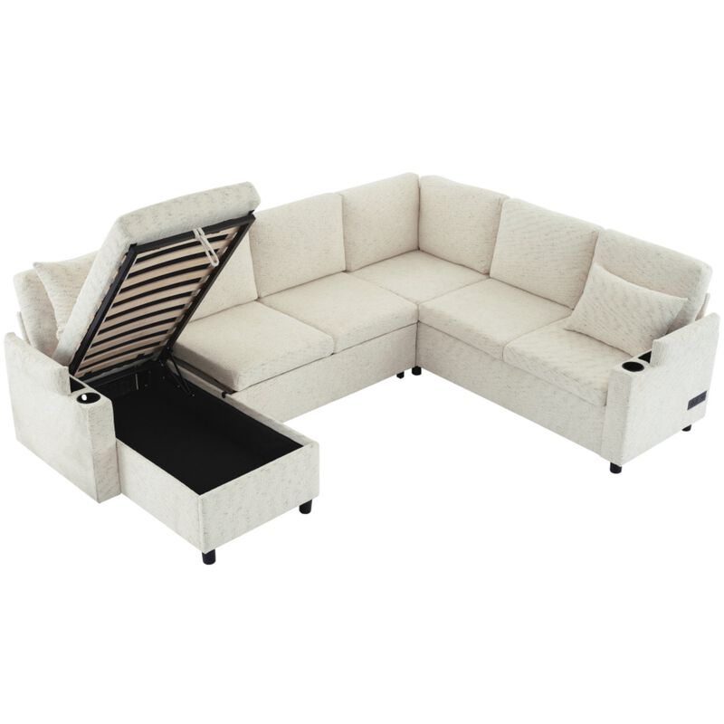 Zornug  Convertible L-Shaped Sectional Sofa Bed image number 8