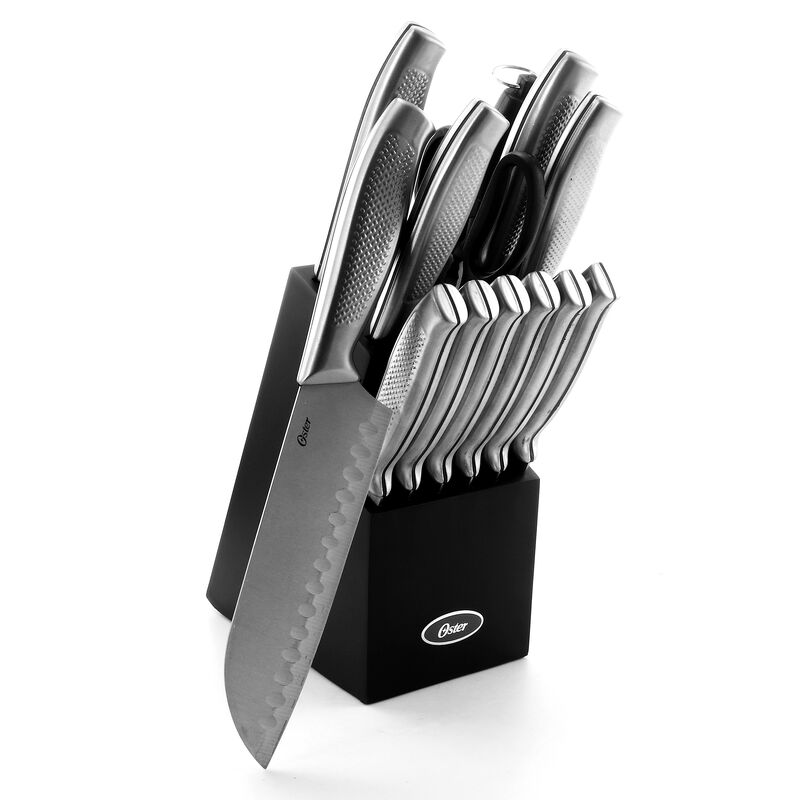 Oster Edgefield 14 Piece Stainless Steel Cutlery Knife Set with Black Knife Block image number 0