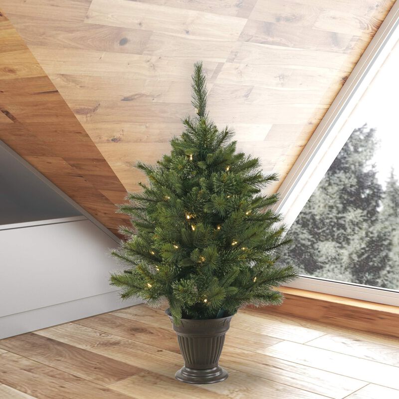 Vickerman Cashmere Tree 50 Warm White LED, Battery Operated with Timer, 3.5-Feet by 28-Inch image number 2