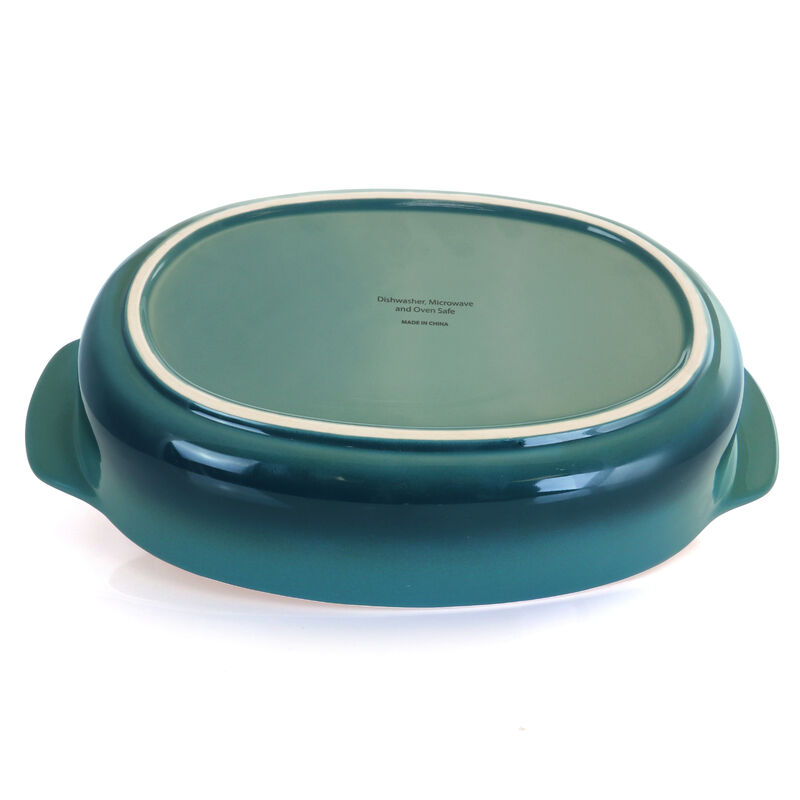 Crock Pot Artisan 2.5 Quart Oval Stoneware Casserole with Lid in Gradient Teal