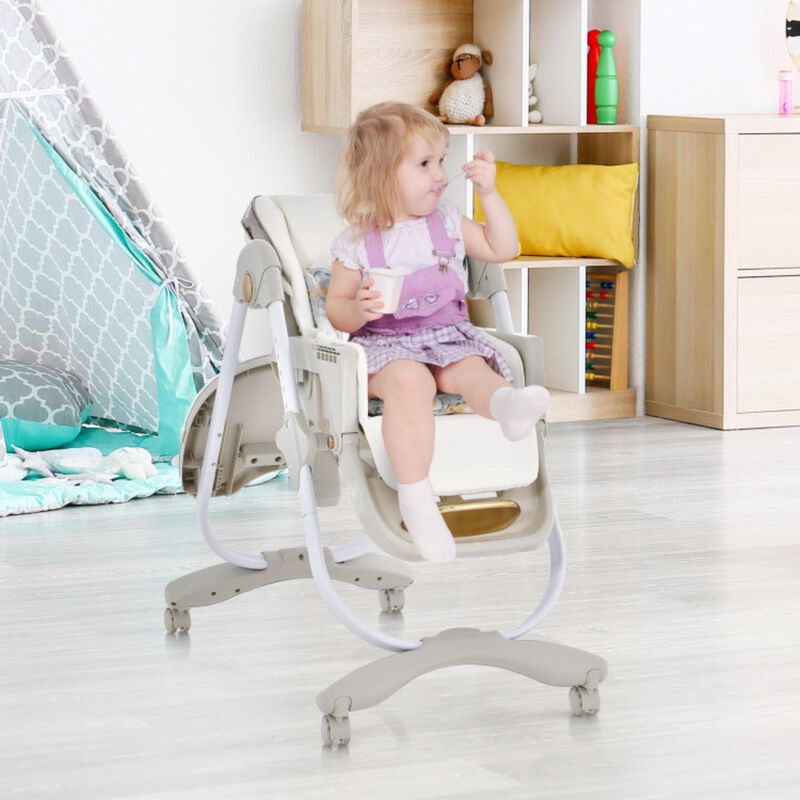 Hivvago Folding Baby Dining High Chair with Adjustable Height and Recline