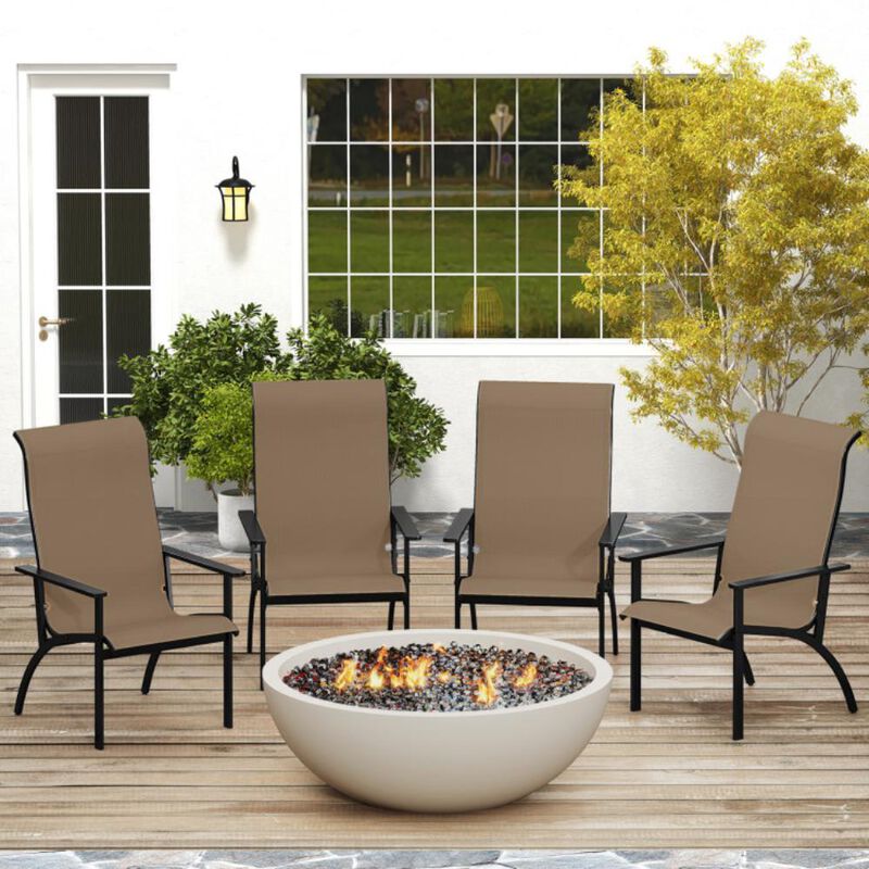 Hivvago Outdoor Adirondack Chair with High Back and Metal Frame for Porch Garden image number 7