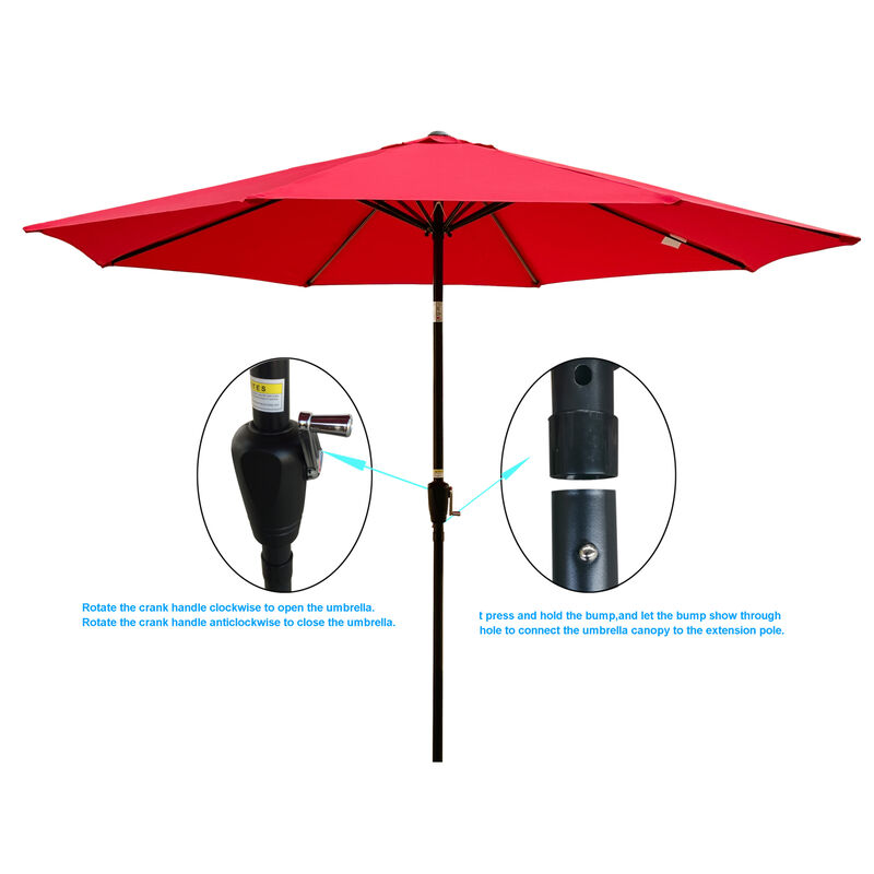 Streamdale 10FT Outdoor Patio Umbrella, Red, Tilt, Crank image number 0