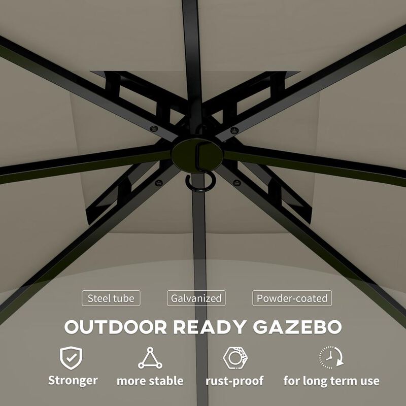 Hivvago 11x11 Double Tier Gazebo with Church Windows image number 5