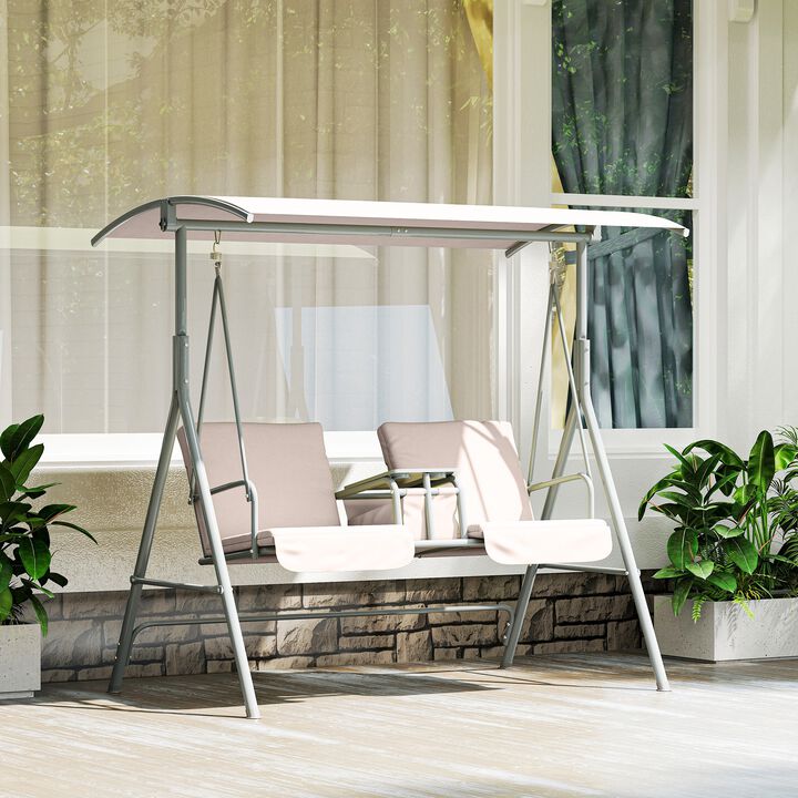 Hivvago Patio Swing Chair with Table for Backyard and Garden