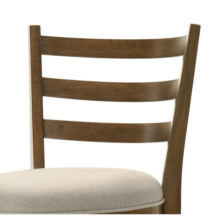 Fila 26 Inch Counter Height Swivel Stool Chair, Padded Seat, Brown - Benzara