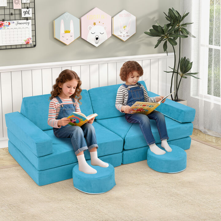 Modular 14PCS Kids Play Couch Set for Bedroom and Play Area
