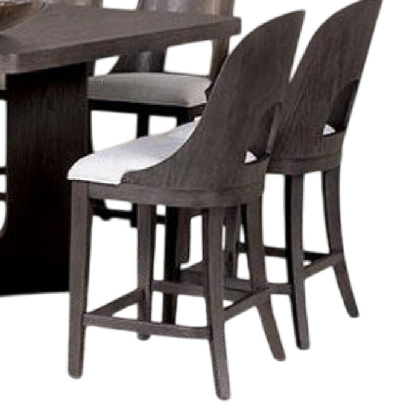 Zoko 7pc Counter Height Dining Table Set, Polyester, Ash Gray Wood image number 2