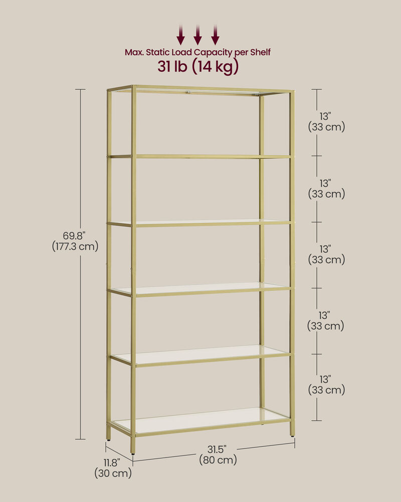 6-Tier Shelving Unit for Space-Saving Storage and Organizational Flexibility