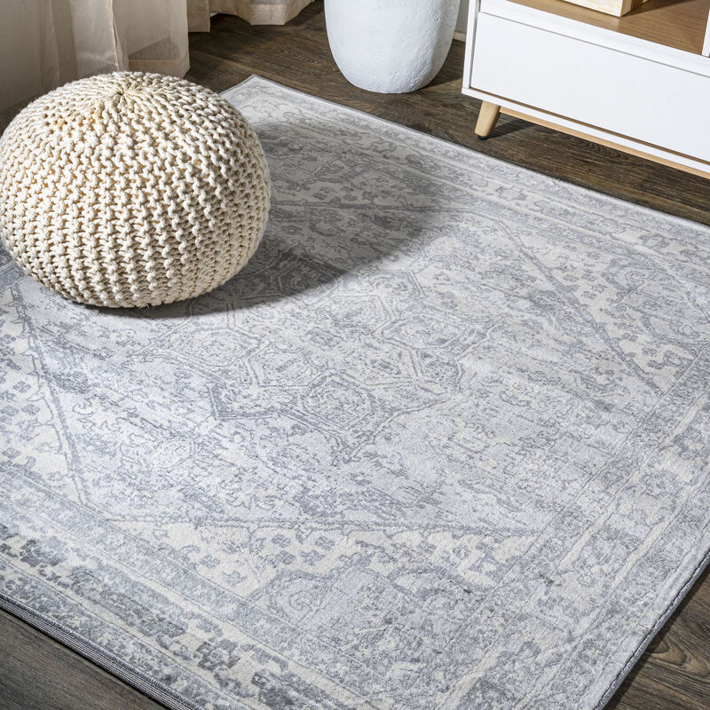 Modern Vintage Medallion Square Area Rug