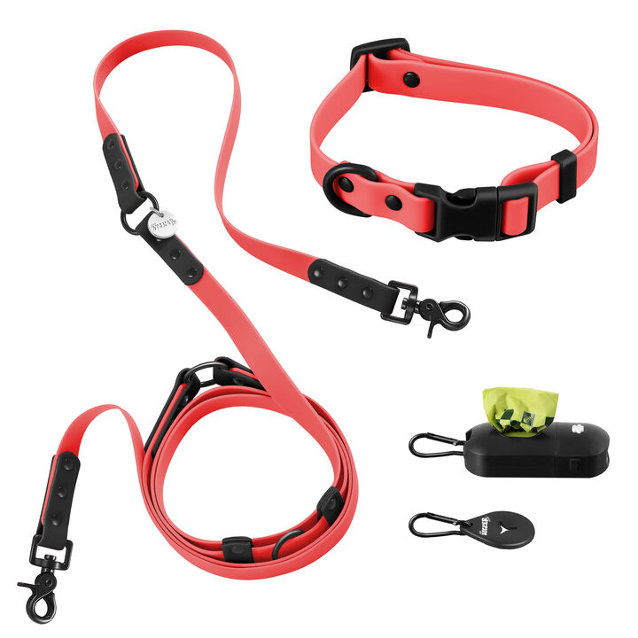 Luna Adjustable 6-in-1 Waterproof Hands-Free Leash and Collar with LED Flashlight