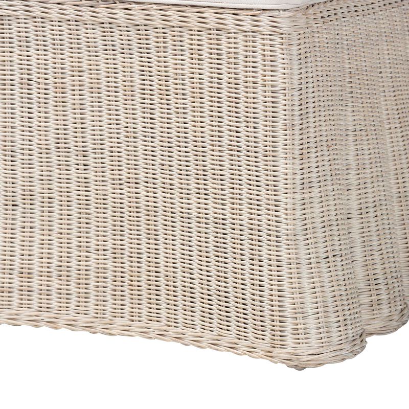 bali & pari Sara Natural Rattan 2-Piece Dining Chair Set - Handwoven Wicker Accent Chair with Scalloped Skirt Base and Tall Backrest image number 4