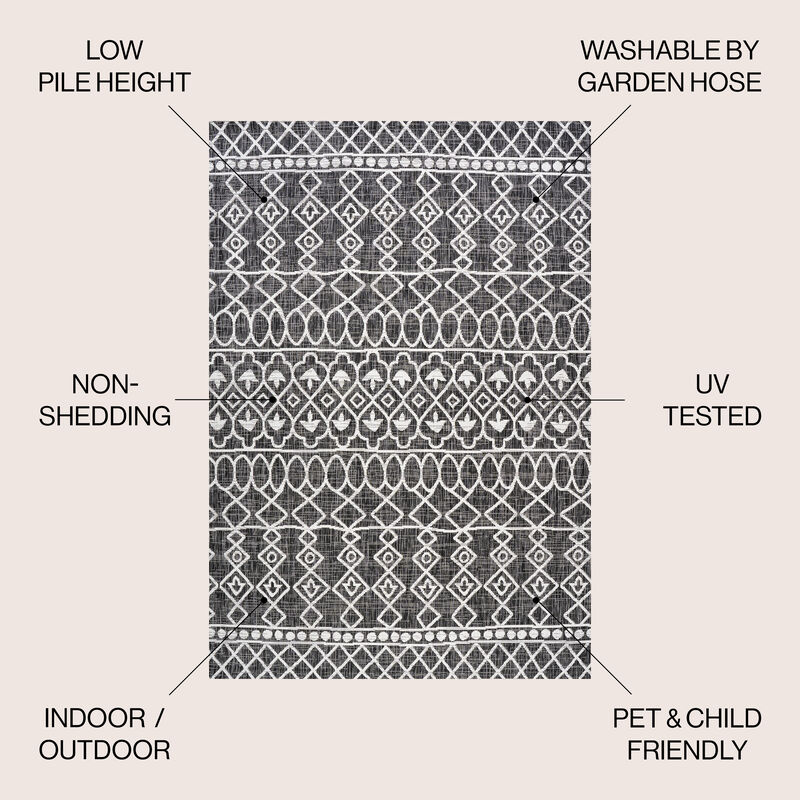 Kafel Tribal Bohemian Indoor/Outdoor Area Rug