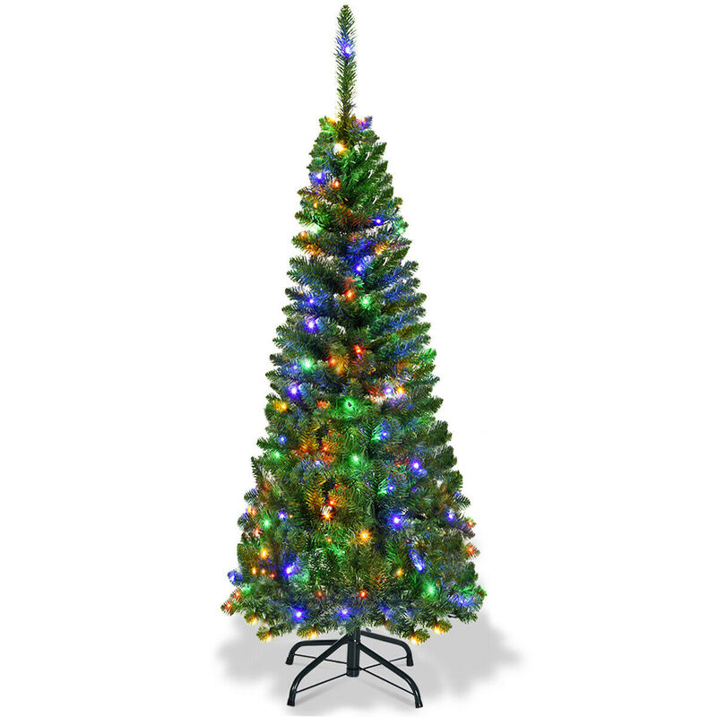 Prelit Pencil Christmas Tree with 250 LED Lights