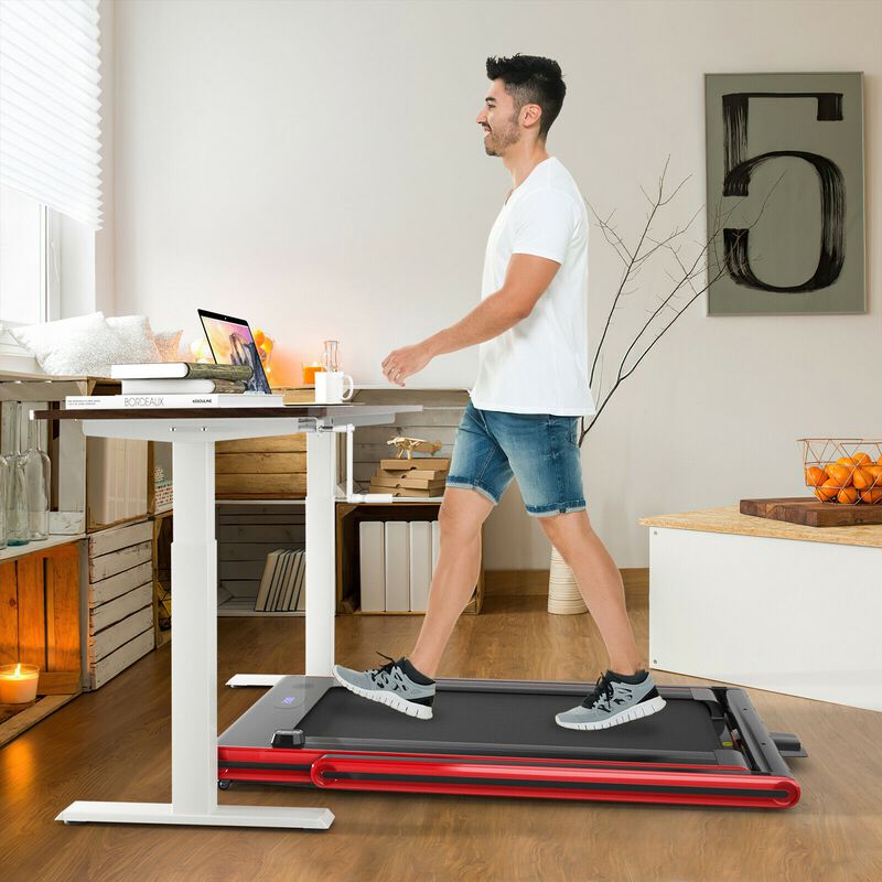 2 in 1 Portable Folding Treadmill with Dual LED Display for Walking and Exercise image number 1