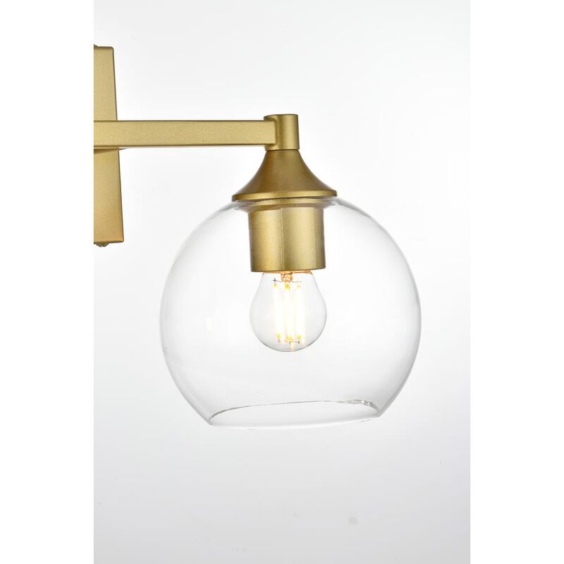 Living District Foster 2 light Brass and Clear Bath Sconce