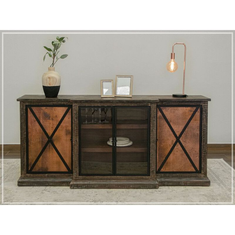 Crafter and Weavers Mystic Solid Wood and Copper Sideboard / Console